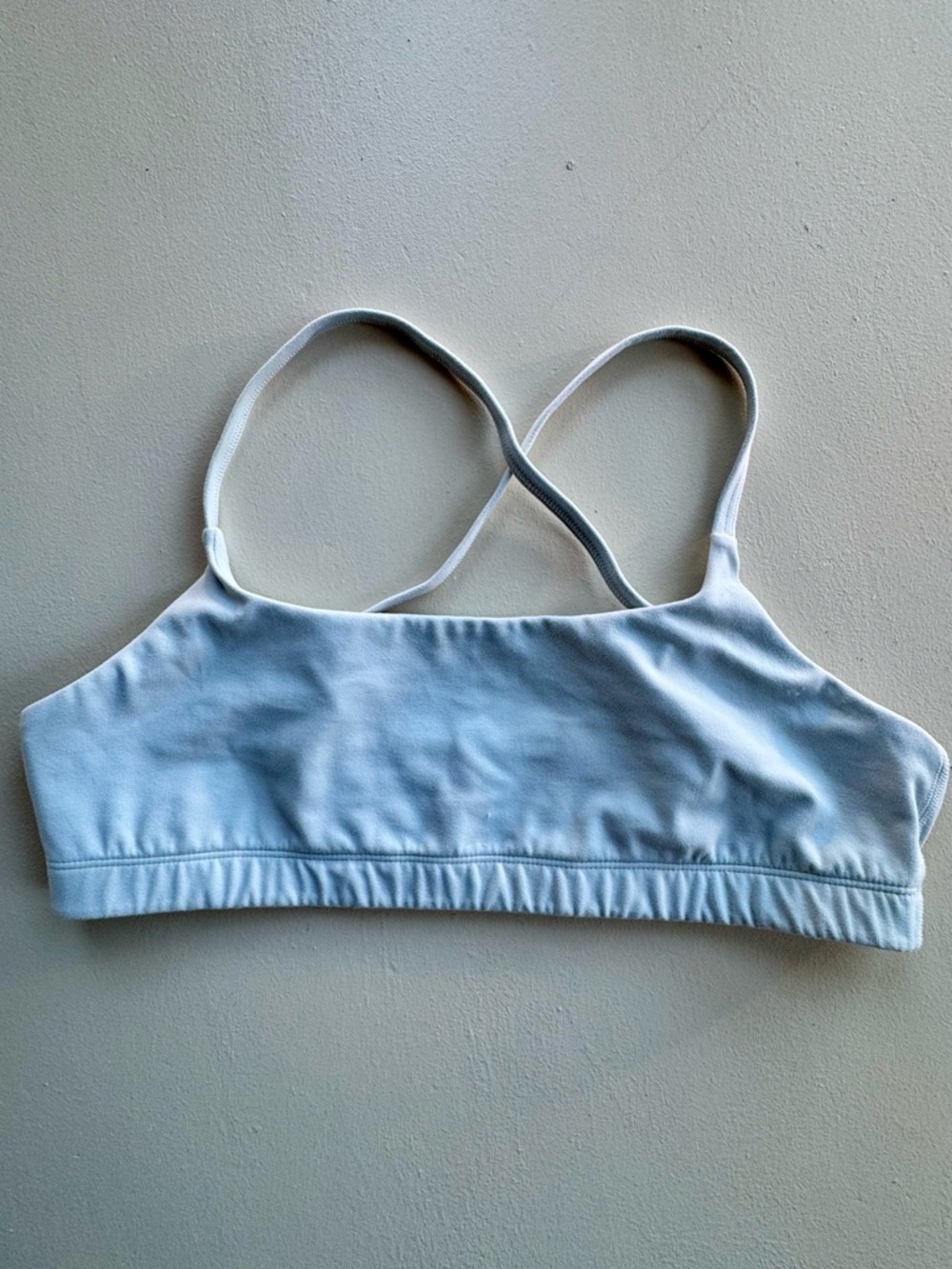 TNA Icy Blue Sports Bra with Crisscross Straps